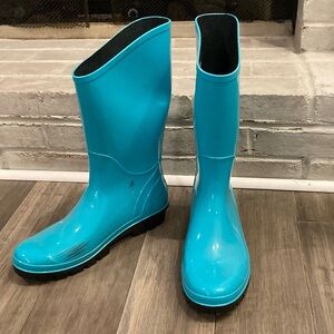 Teal Columbia Rain Boots — Size 12